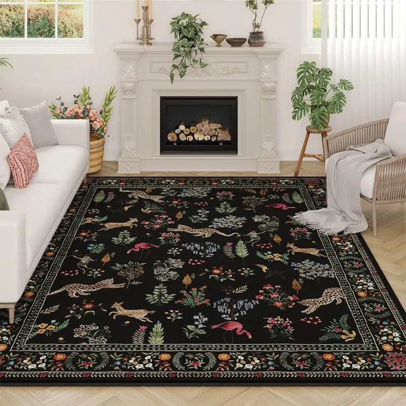Soft Rug Nursery - リビングルーム用カーペット花動物ヴィンテージ寝室の敷物ソフトノンスリップフロアマット保育園装飾豪華な敷物アルフォンブラ 러그 Ковер
