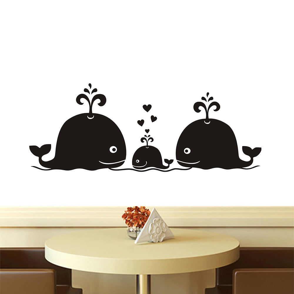 Baby Nursery Vintage Decor - 新しいかわいいクジラハート家族壁デカール赤ちゃん保育園装飾子供部屋の壁ステッカーヒップスターモダンレトロヴィンテージインテリア装飾