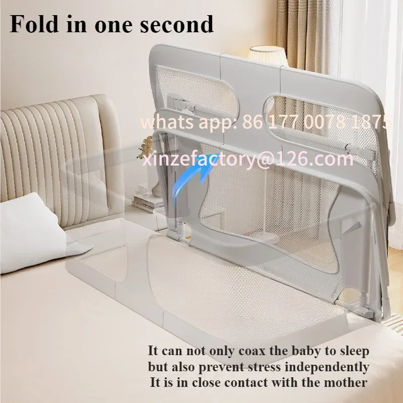 Bassinet Bedside Sleeper - カスタマイズ可能なベビーベッドサイドスリーパー、折りたたみ式ベッドサイドベビーバシネット、ポータブルベビーベッド、通気性と視認性に優れたメッシュ窓、柔らかい素材