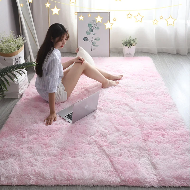 Soft Rug Nursery - ピンクの子供用カーペット 女の子の寝室の装飾 北欧風 大きなリビングルームのラグ ふわふわのホールカーペット 柔らかいぬいぐるみの保育園用プレイマット