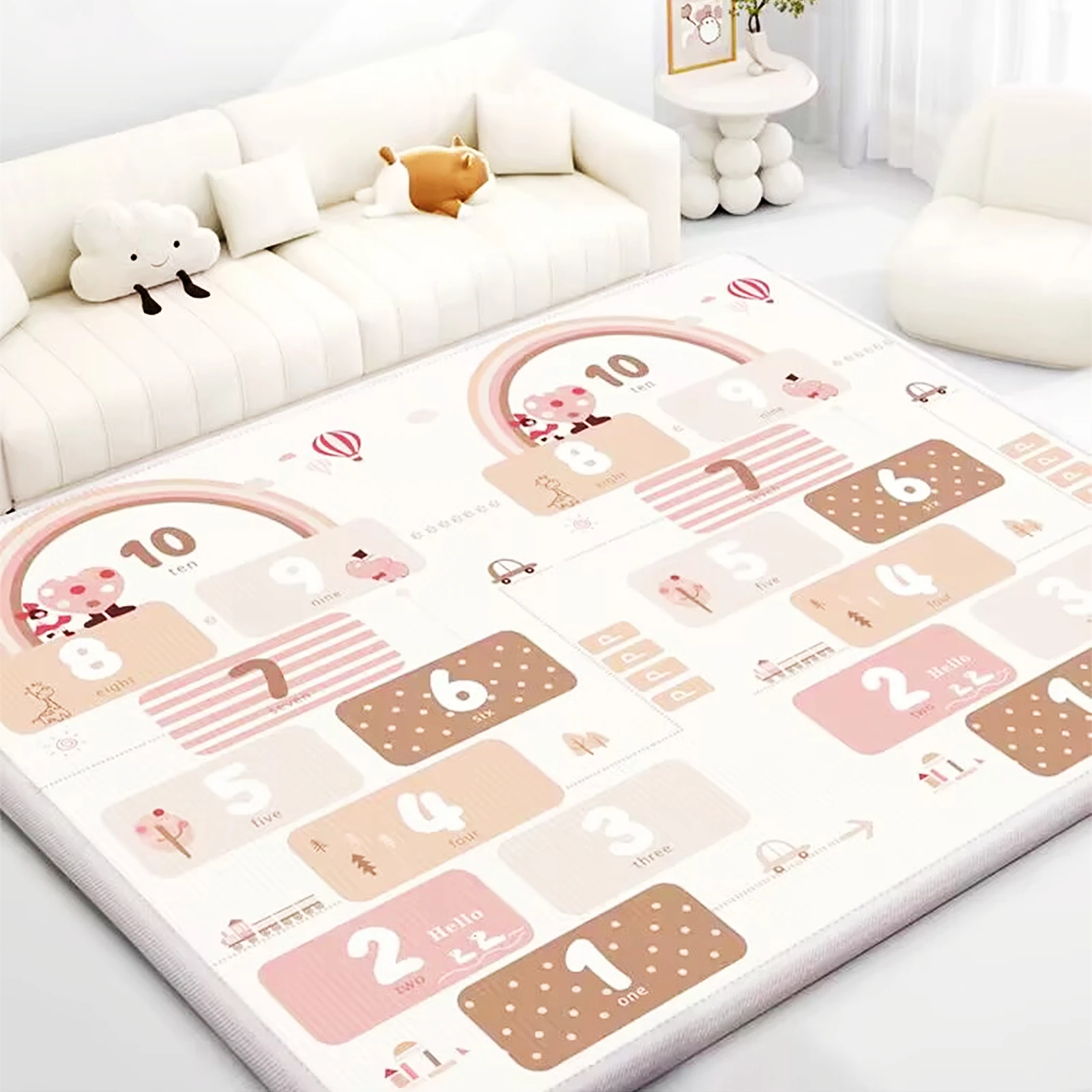 Soft Rug Nursery - 厚さ1/0.5cmの子供用パターンベビープレイマット、保育園用教育カーペット、クライミングパッド、キッズラグ、アクティビティゲームおもちゃ