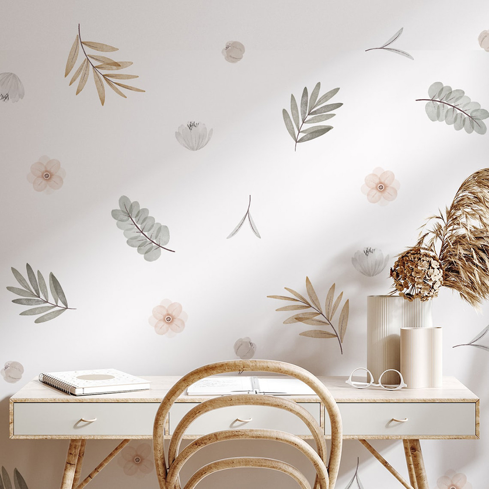 Baby Nursery Furniture - 自由奔放に生きる葉植物 DIY ウォールステッカーアート壁画ビニールウォールステッカー保育園キッズルーム女の赤ちゃん寝室の家の装飾