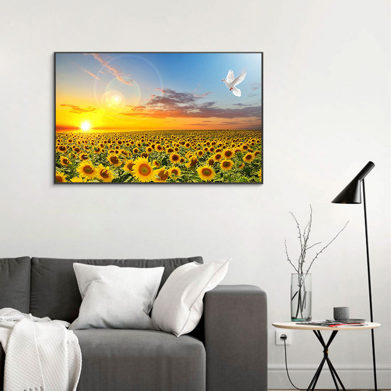 Baby Nursery Mirror - ひまわりポスター Hd プリント寝室の装飾壁絵北欧日の出風景キャンバスアート絵画保育園ベビールーム