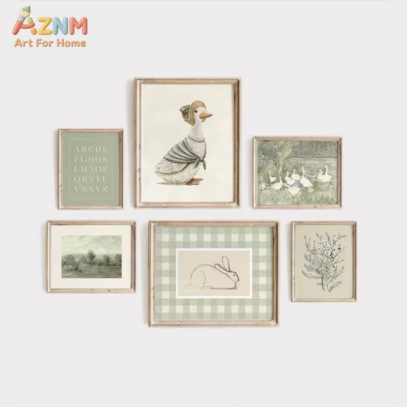 Baby Nursery Vintage Decor - AZNM ヴィンテージ ピーターラビット ジェミマ パドルダック ウォールアート