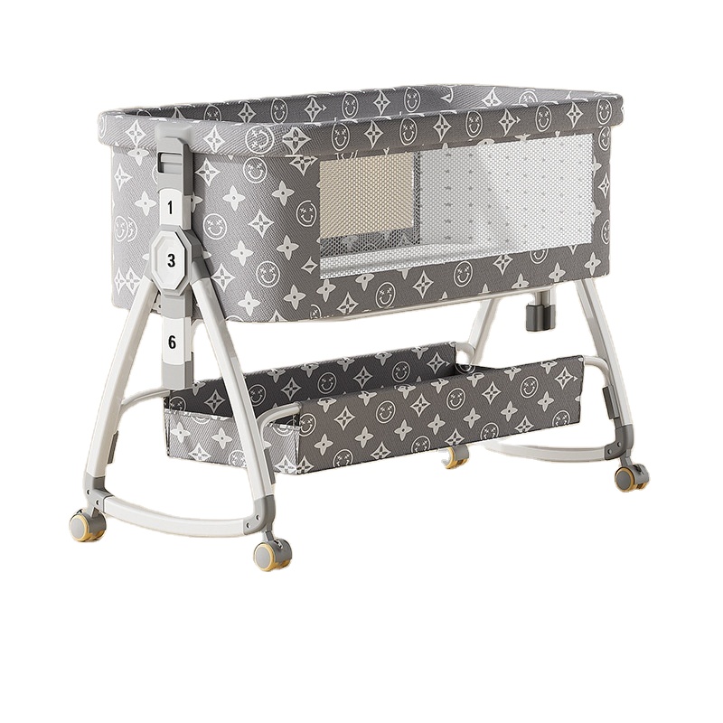 Bassinet Bedside Sleeper - ベビーベッド 3 in 1 ベビーベッドサイドスリーパー、調節可能なベビーバシネット（ホイール付き）、収納バスケット、マットレス、簡単組み立て