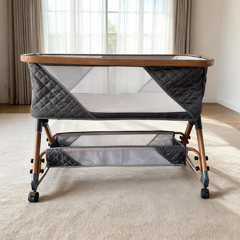 Bassinet Bedside Sleeper - 折りたたみ式スイングロッキングクレードル幼児用ベビーバシネットスリーパーベッドサイドラグジュアリーベビーコットベッドベビーベッド