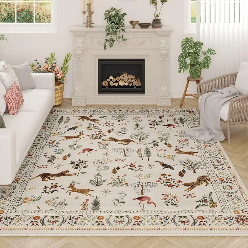 リビングルーム用カーペット花動物ヴィンテージ寝室の敷物ソフト - Soft Rug Nursery のレビューと価格