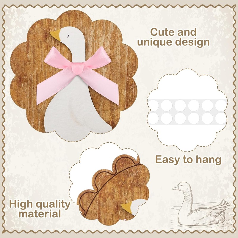 気まぐれなヴィンテージ木製ガチョウのウォールアート – 本物 - Baby Nursery Vintage Decor のレビューと価格