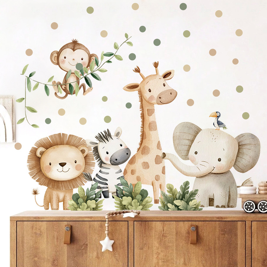 自由奔放に生きる森の動物ウォールステッカーキッズルーム用男の - Baby Nursery Labels のレビューと価格