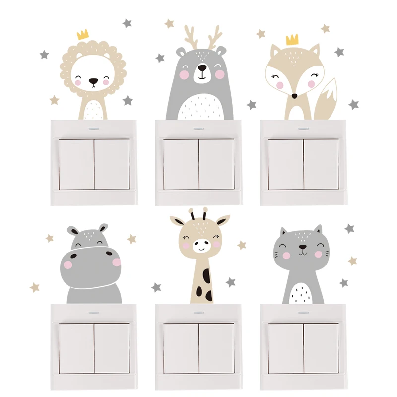6 ピース/セット自由奔放に生きるカラーかわいい笑顔漫画動物 - Baby Nursery Furniture Sets のレビューと価格