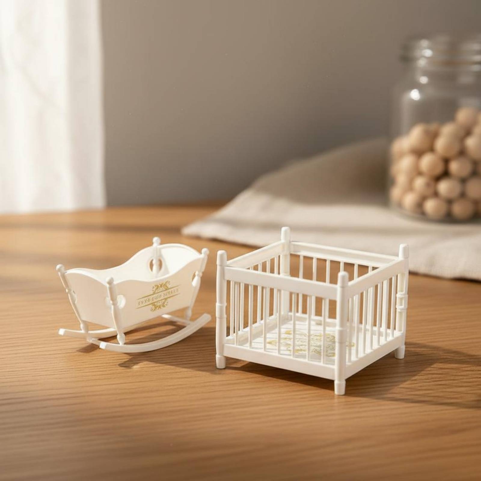 2ピースミニチュアクレードルと幼児用スリーパーセットごっこ遊 - Baby Nursery Furniture Sets のレビューと価格