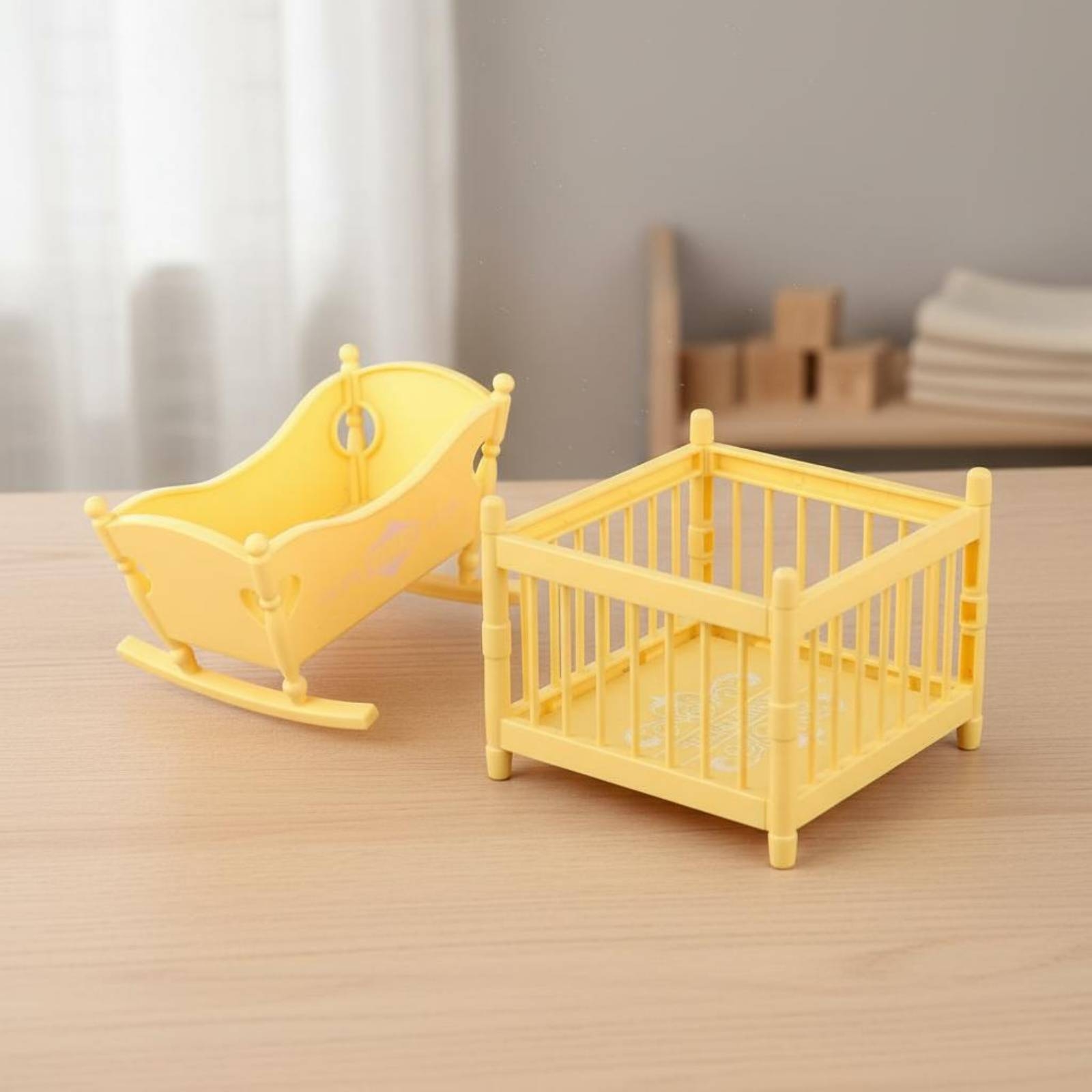 2ピースミニチュアクレードルと幼児用スリーパーセットごっこ遊 - Baby Nursery Furniture Sets のレビューと価格