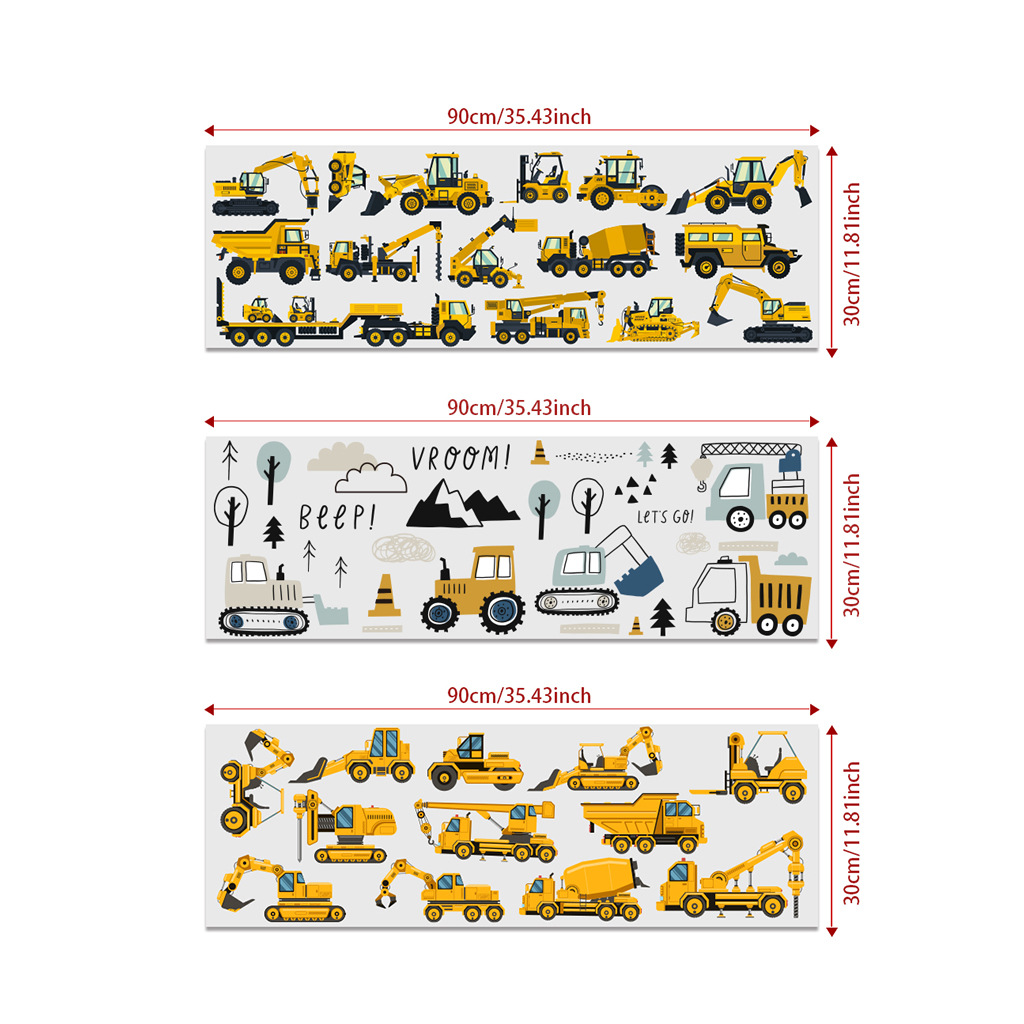 漫画ショベルエンジニアリング車の壁のステッカー自己粘着子供部 - Baby Nursery Package のレビューと価格