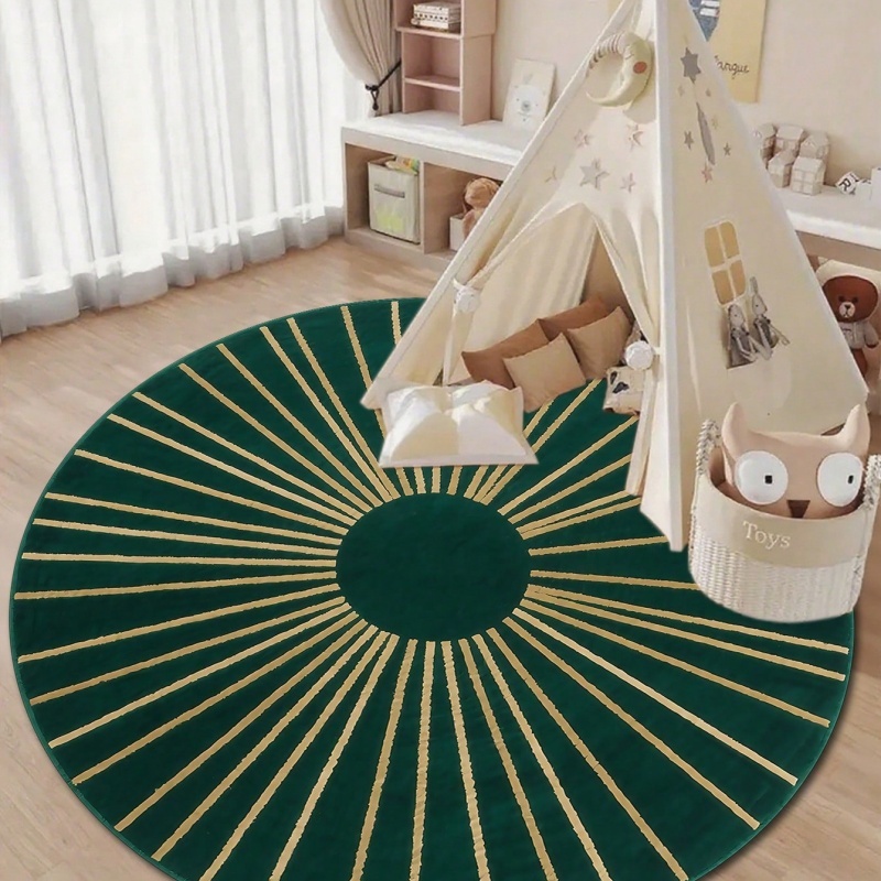 ミニマリスト漫画ライオンフェイスキッズラウンドラグ滑り止めソ - Soft Rug Nursery のレビューと価格