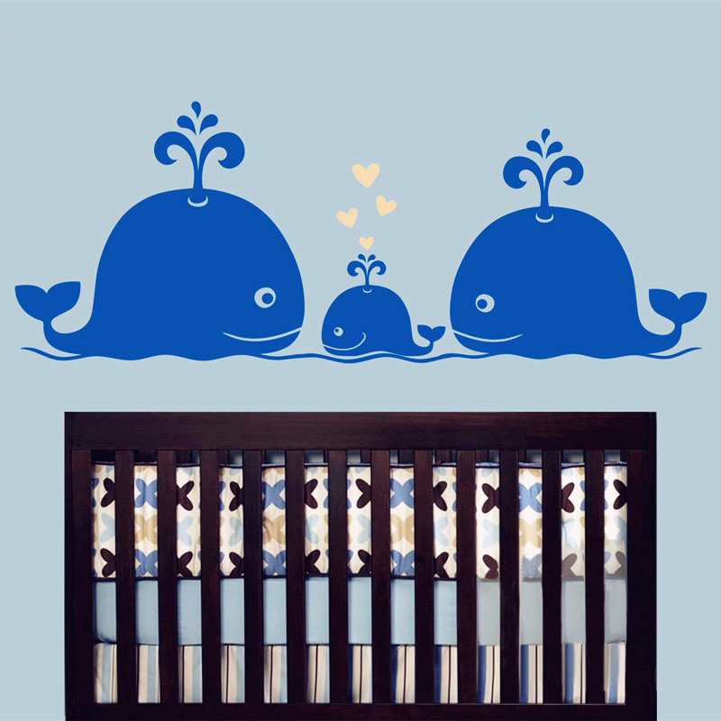 新しいかわいいクジラハート家族壁デカール赤ちゃん保育園装飾子 - Baby Nursery Vintage Decor のレビューと価格