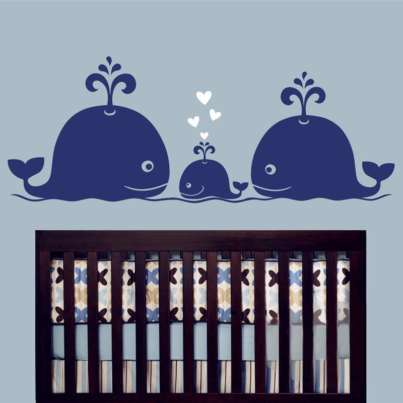 新しいかわいいクジラハート家族壁デカール赤ちゃん保育園装飾子 - Baby Nursery Vintage Decor のレビューと価格