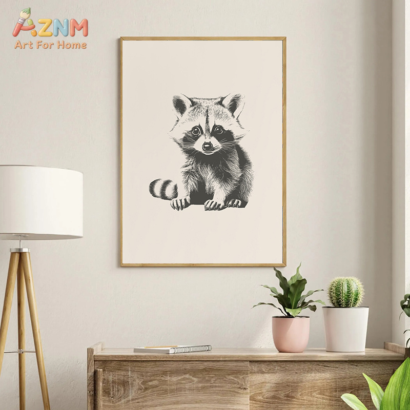 AZNM ヴィンテージスケッチ赤ちゃん動物キャンバスウォール - Baby Nursery Vintage Decor のレビューと価格