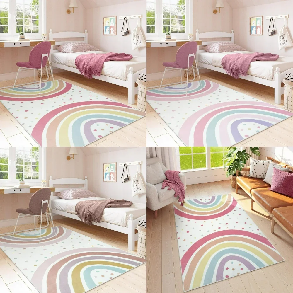 1枚 カラフルドット ボヘミアン レインボーシック カーペッ - Soft Rug Nursery のレビューと価格