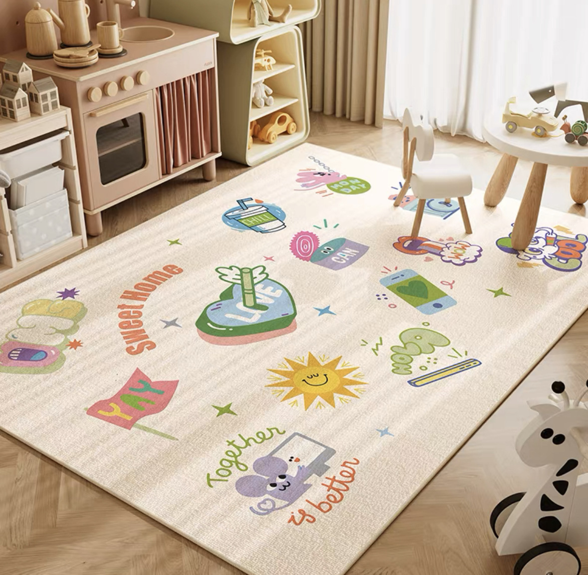 VIKAMA ニュートラルカートゥーンライオンベビークローリ - Soft Rug Nursery のレビューと価格
