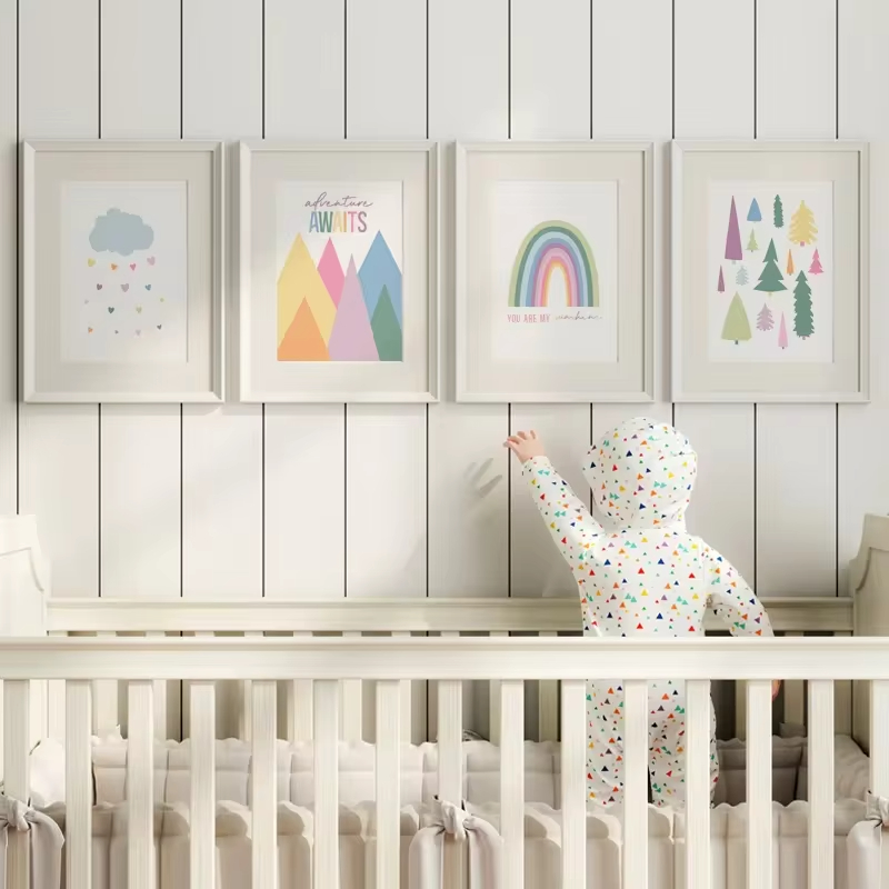 子供部屋,子供部屋,家の装飾のための印刷可能な自由奔放に生き - Baby Nursery Mirror のレビューと価格