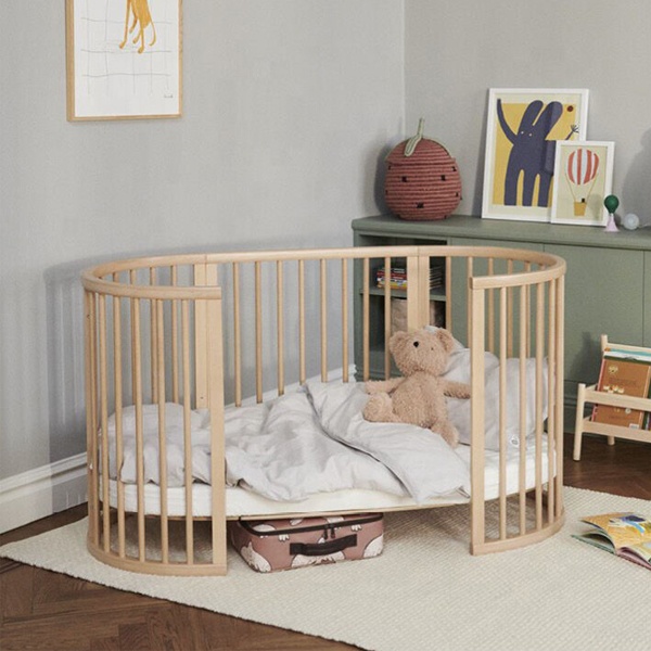 3in1オーバル型木製ベビーベッド（ロック付きキャスター付き - Baby Nursery Furniture Sets のレビューと価格