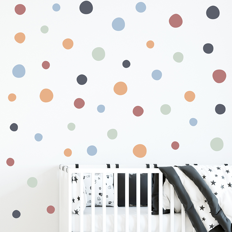 60 ピース/セット水玉不規則なサークルパターンの壁のステッ - Baby Nursery Furniture Sets のレビューと価格