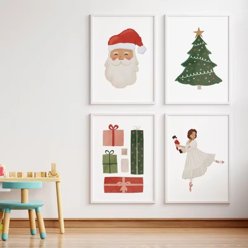 子供のためのメリークリスマスソックスのポスター,壁の芸術,キ - Baby Nursery Mirror のレビューと価格