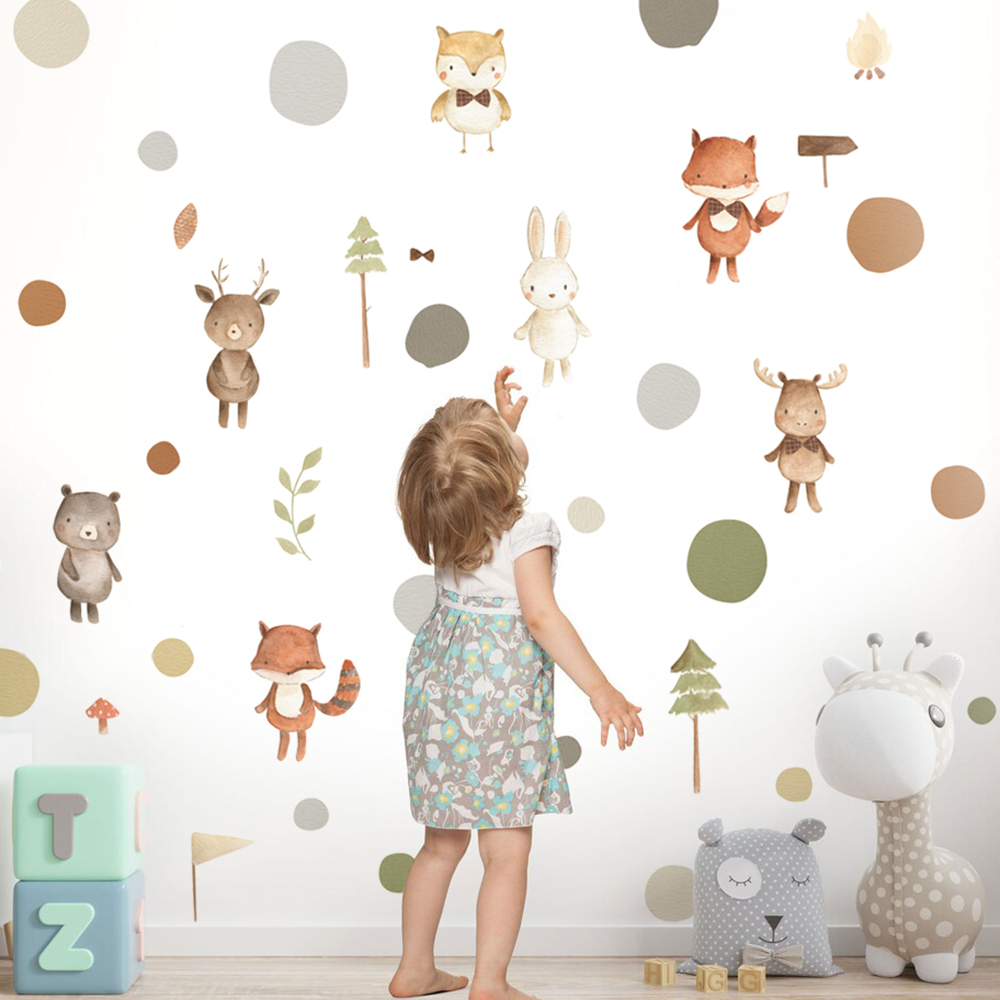 壁用の動物ステッカー,子供部屋,家の装飾用の芸術的なステッカ - Baby Nursery Furniture のレビューと価格