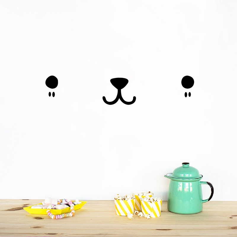 ウォールステッカーかわいいカワイイフェイスアートデカール猫犬 - Baby Nursery Furniture のレビューと価格
