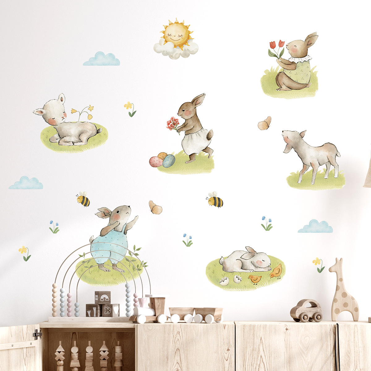 かわいい森の動物のウォールステッカー,かわいいウサギ,森,ウ - Baby Nursery Furniture のレビューと価格