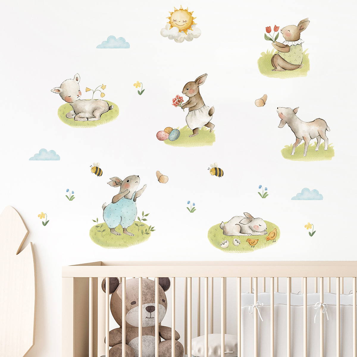 かわいい森の動物のウォールステッカー,かわいいウサギ,森,ウ - Baby Nursery Furniture のレビューと価格