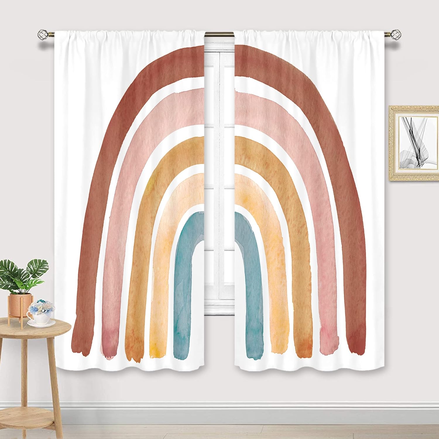 キッズボヘミアンレインボーカーテン 赤ちゃん女の子男の子寝室 - Baby Nursery Vintage Decor のレビューと価格