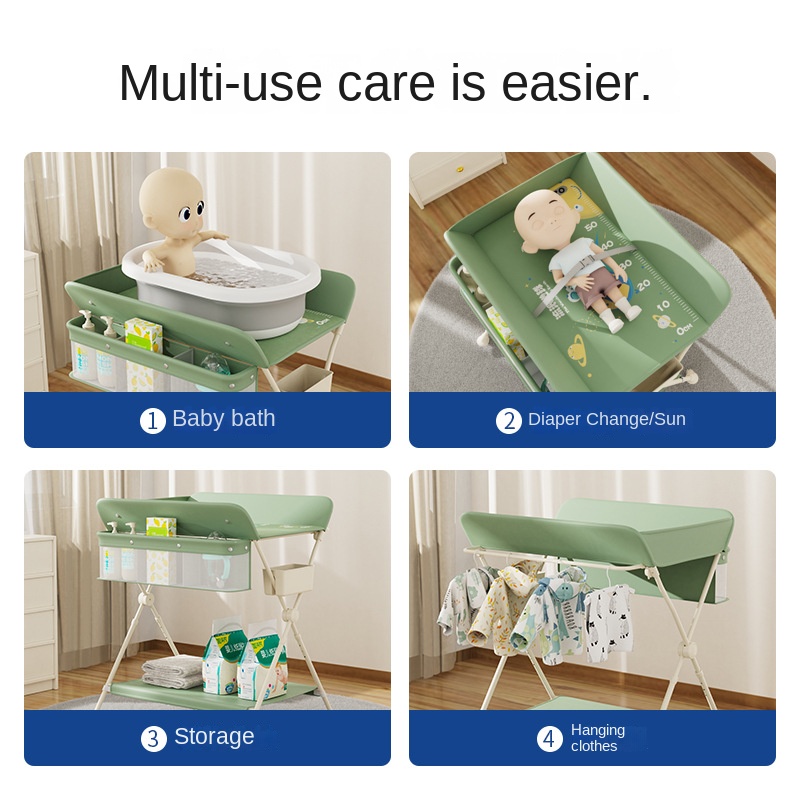 ポータブルベビーおむつ交換台（キャスター付き）、折りたたみ式 - Baby Nursery Furniture のレビューと価格
