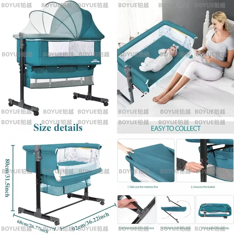 3 in 1ベビーベビーベッド、通気性メッシュベビーベッド、 - Bassinet Bedside Sleeper のレビューと価格