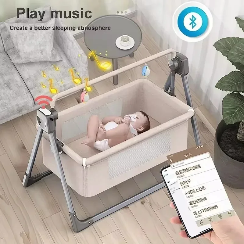 ベビー用電動ゆりかご、自動ベッドサイドベビーベッド、折りたた - Bassinet Bedside Sleeper のレビューと価格