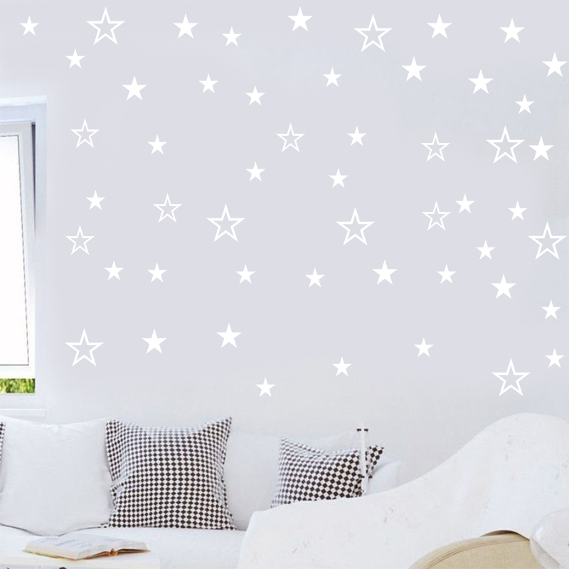 混合サイズ中空固体星ウォールステッカーキッズルームの保育園ア - Baby Nursery Labels のレビューと価格