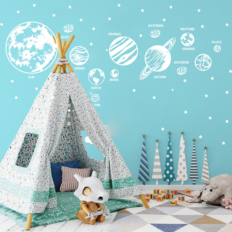 大きな惑星のソーラーシステム,ウォールステッカー,ベビールー - Baby Nursery Labels のレビューと価格