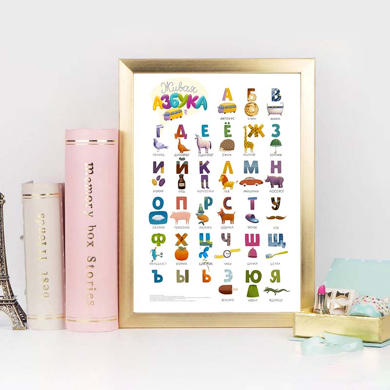 ロシア ABC アルファベット壁アートポスター赤ちゃん保育園 - Baby Nursery Mirror のレビューと価格
